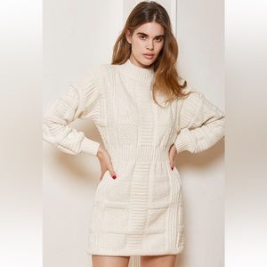 Lulu’s cream sweater dress with cutout